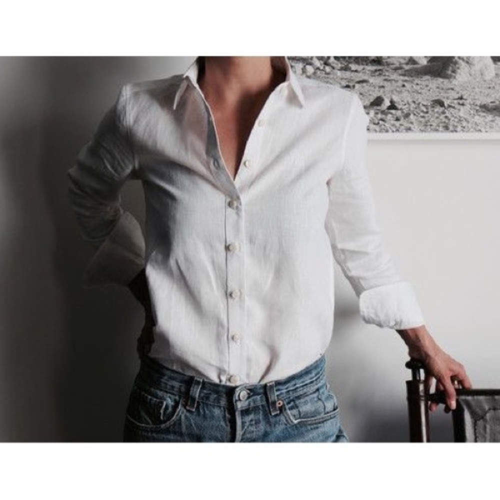 NWOT Tradlands x Reed White Linen Tunic Shirt